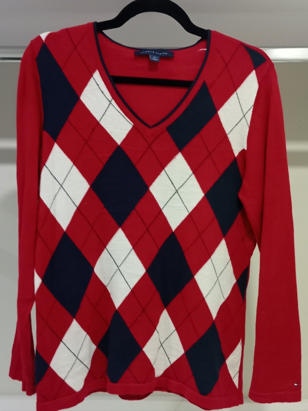 100% Cotton Tommy Hilfiger Argyle Sweater